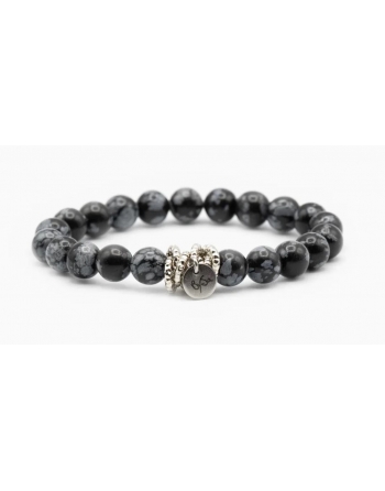 Bracelet obsidienne flocon...